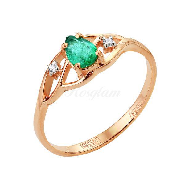 Золотое кольцо с  изумрудами - ALEX-84100132 - www.rosglam.ru