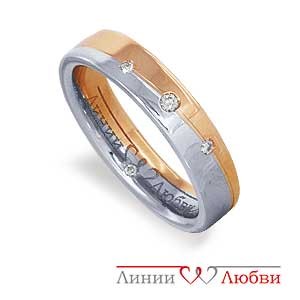 Кольцо обручальное с бриллиантами - Л22104605_2142270 - www.rosglam.ru