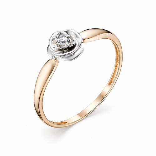 Классическое женское золотое кольцо - [Бриллиант] - Classic - 12306-100 - www.rosglam.ru