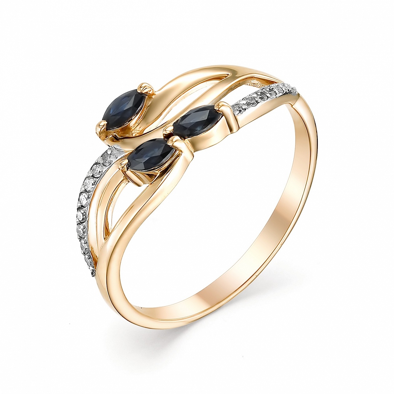 Золотое кольцо Алькор с бриллиантом