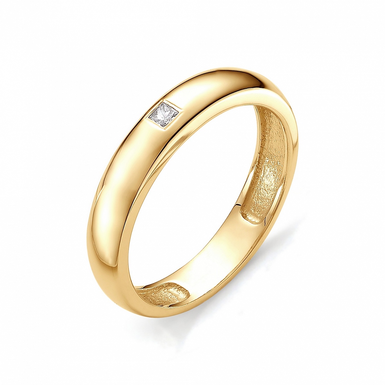 Кольцо с бриллиантом золото желтое 585
